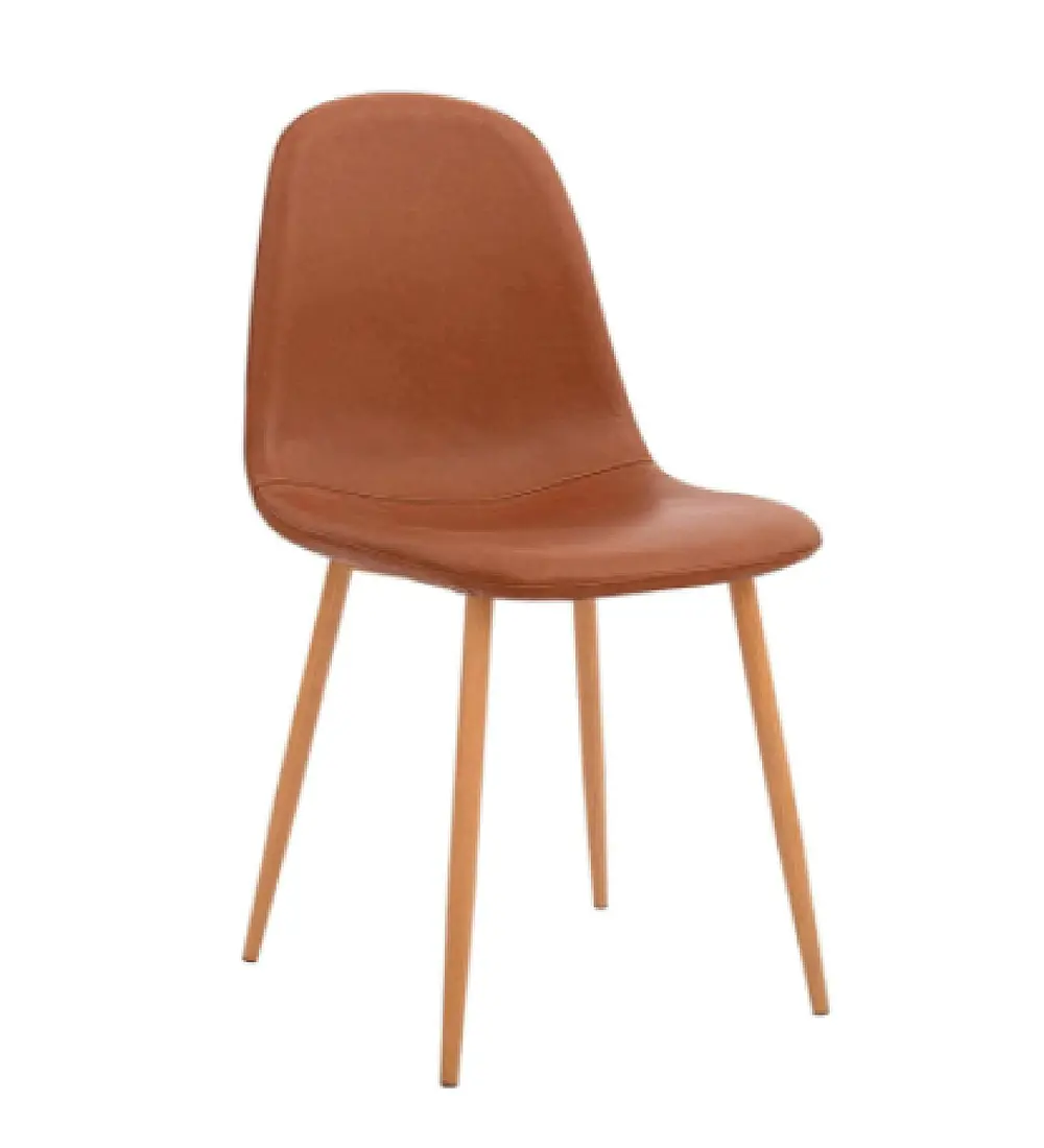 Pack de 4 Sillas Spoon Ecocuero Vintage - Café