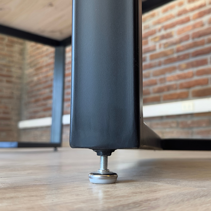 Banca de Madera Natural y Metal en X