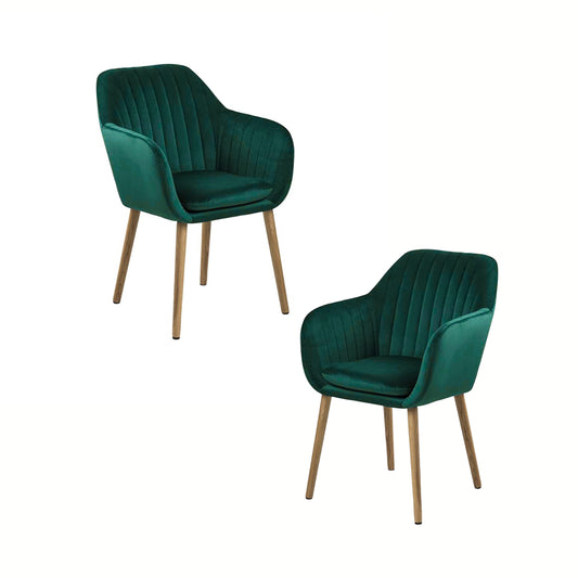 Pack de 2 Butacas Sitiales Poltrona Diamante Terciopelo – Verde