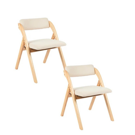 Pack de 2 Sillas Betlahem de madera plegable acolchada – Beige