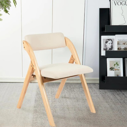 Pack de 2 Sillas Betlahem de madera plegable acolchada – Beige