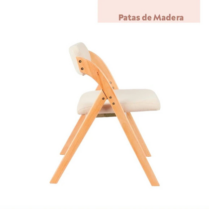 Pack de 2 Sillas Betlahem de madera plegable acolchada – Beige
