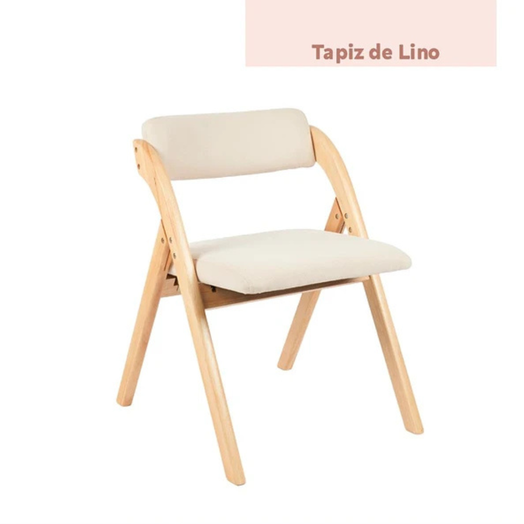 Pack de 2 Sillas Betlahem de madera plegable acolchada – Beige