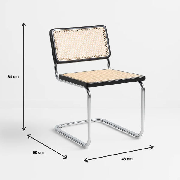 Pack de 2 Sillas Breuer Madera y Rattan – Negras