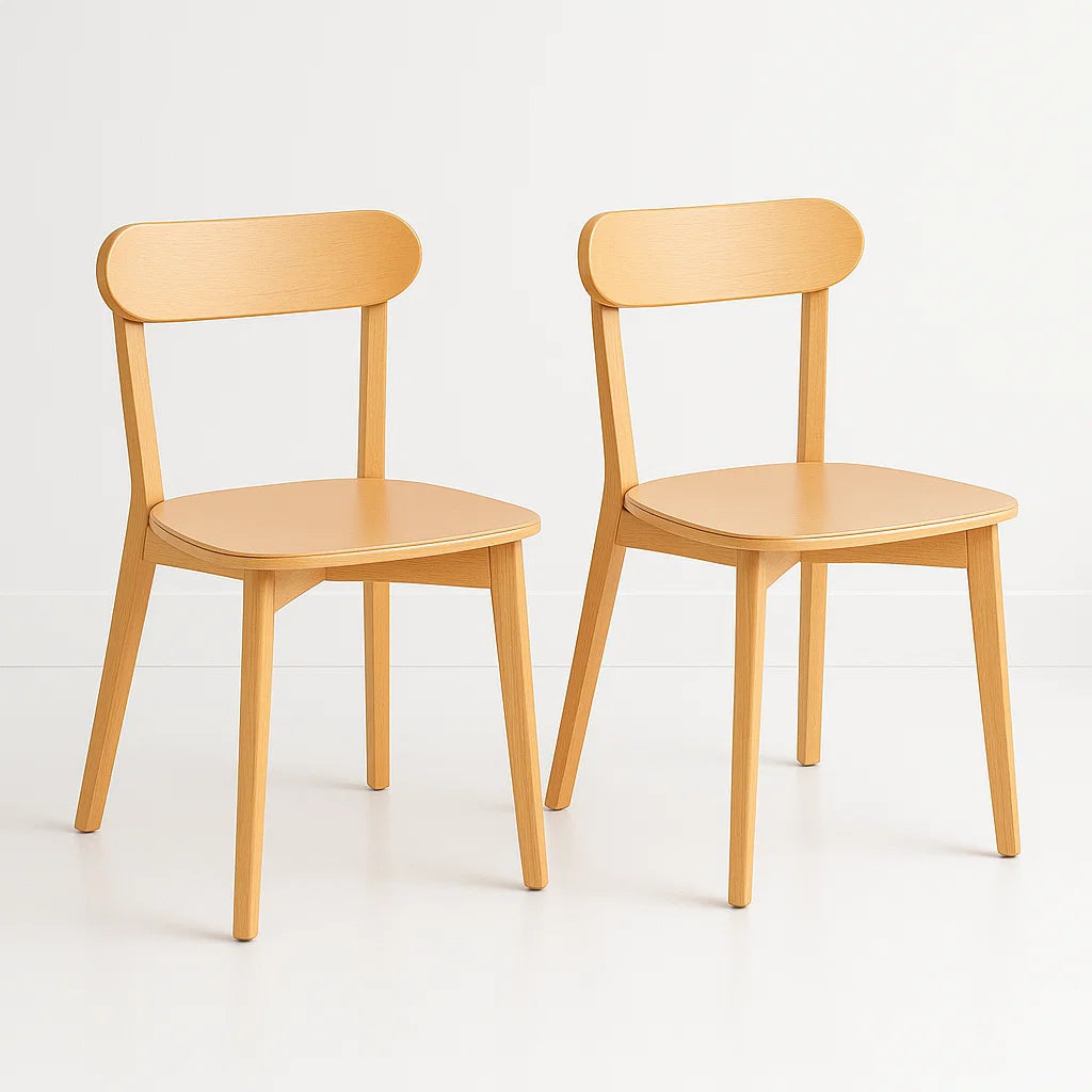 Pack de 2 Sillas Fresno de Madera – Natural