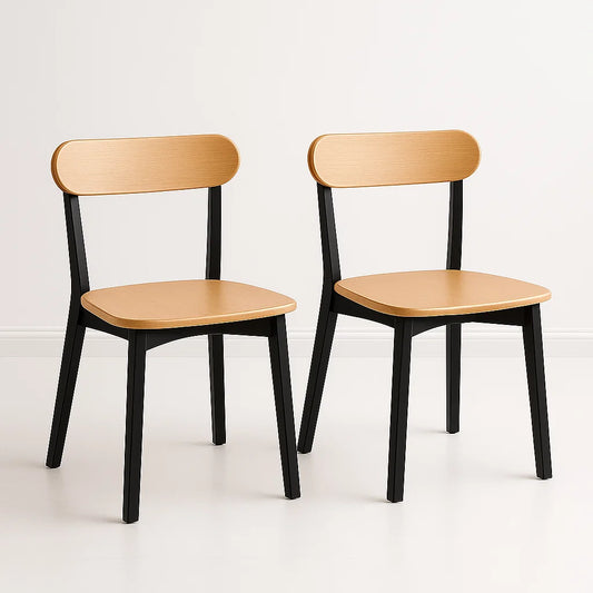 Pack de 2 Sillas Fresno de Madera – Negra