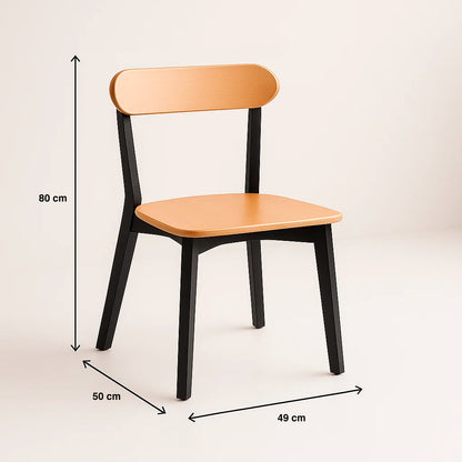 Pack de 2 Sillas Fresno de Madera – Negra
