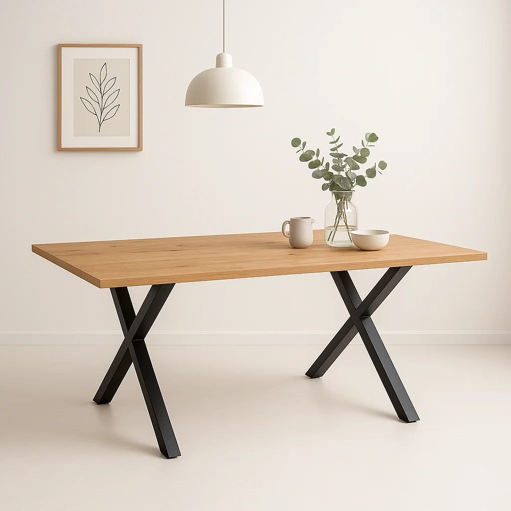 Mesa industrial Color Madera y Metal Cross 180×90