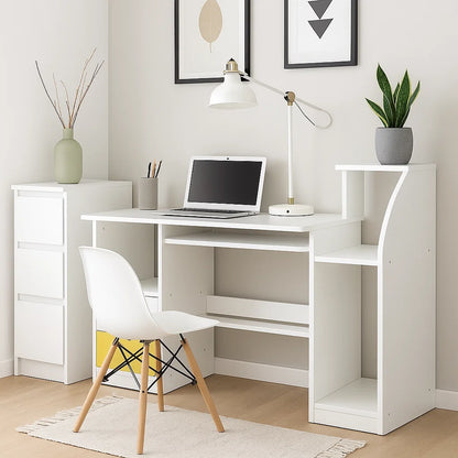 Escritorio Con Cajones y Repisas Blanco Buenos Aires