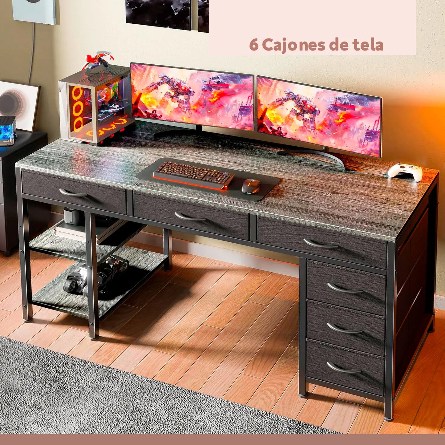 Escritorio Ejecutivo Seis Cajones 140cm