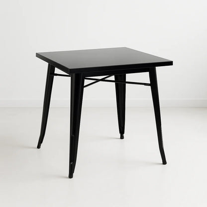 Mesa Tolix de Acero 80x80cm para Bar o Terraza o Restaurant – Negra