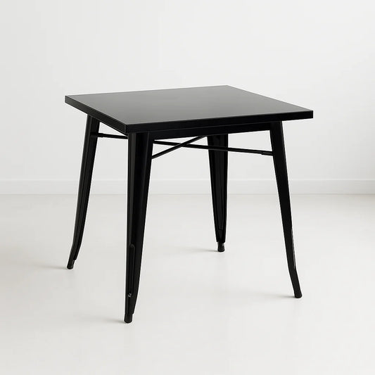 Mesa Tolix de Acero 80x80cm para Bar o Terraza o Restaurant – Negra