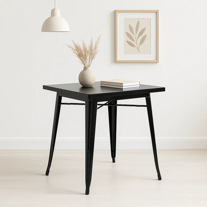 Mesa Tolix de Acero 80x80cm para Bar o Terraza o Restaurant – Negra