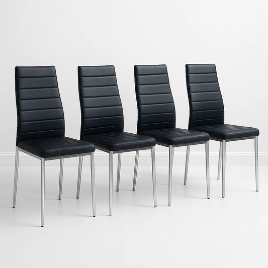 Pack de 4 Sillas Acolchadas Dining Liana con patas cromadas