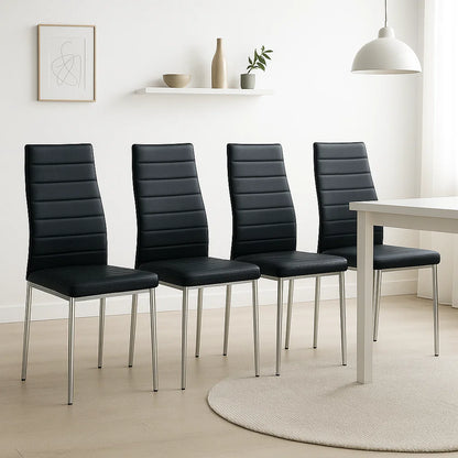 Pack de 4 Sillas Acolchadas Dining Liana con patas cromadas