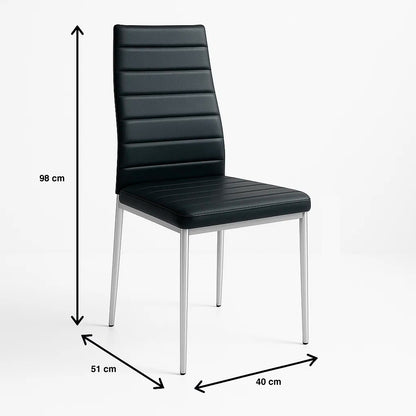 Pack de 4 Sillas Acolchadas Dining Liana con patas cromadas
