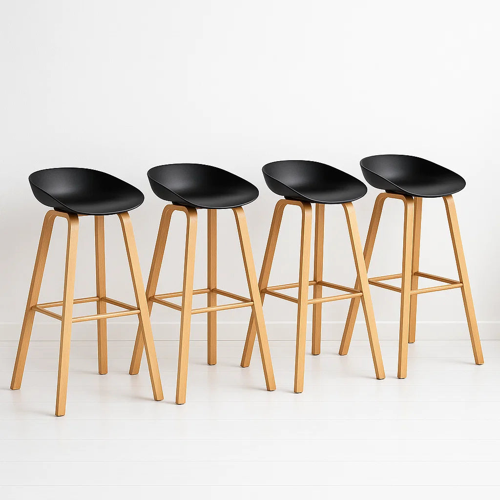Pack de 4 Taburetes Nordic – Negro
