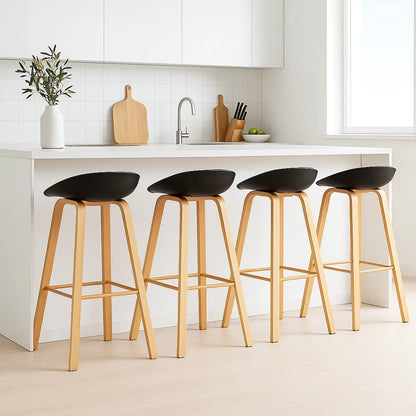 Pack de 4 Taburetes Nordic – Negro
