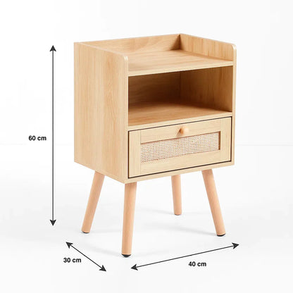 Velador Mesh Rattan con Cajon y Espacio