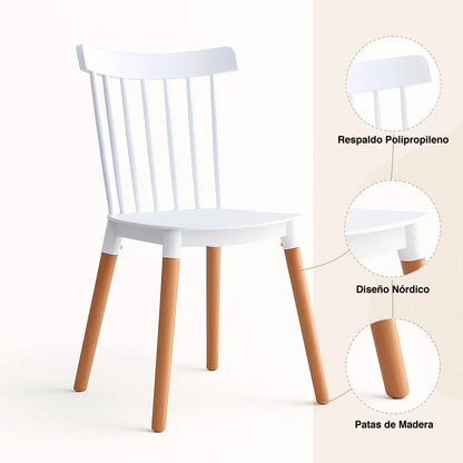 Pack de 4 Sillas Windsor Blancas