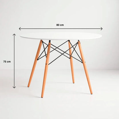 Mesa de Comedor Eames 80cm redonda – Blanca