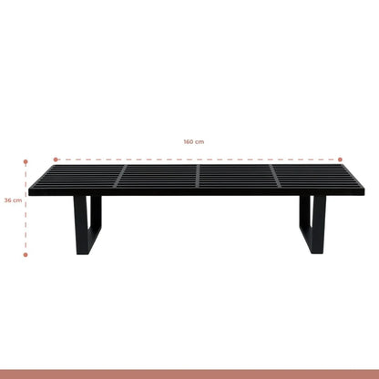 Banqueta de Madera y Metal George Nelson 160cm - Negra