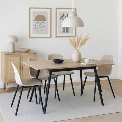 Mesa extensible 120 a 160 cm, ancho 80cm – Madera Clara