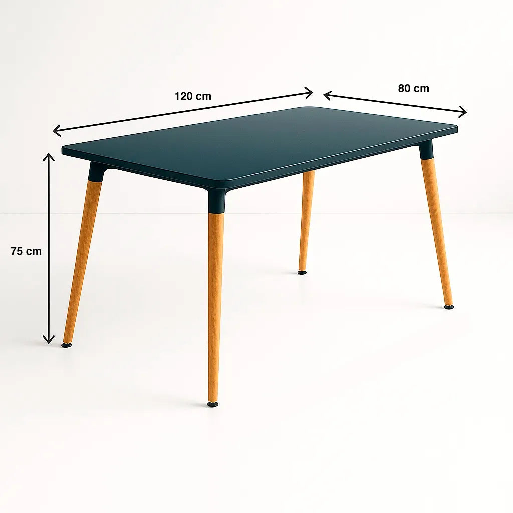 Mesa de Comedor 120×80 Rectangular – Negra