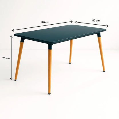 Mesa de Comedor 120×80 Rectangular – Negra