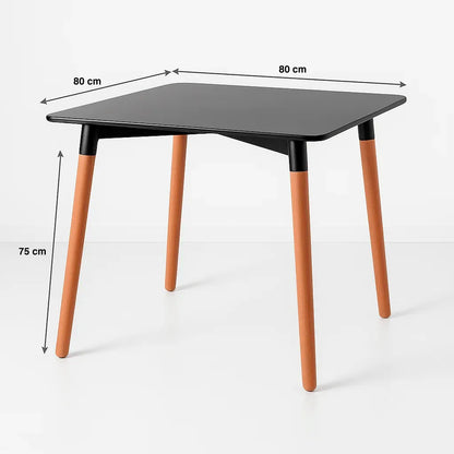 Mesa Cuadrada de Comedor Eames 80x80cm - Negra