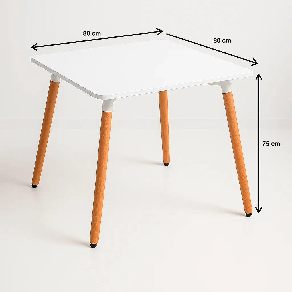Mesa Cuadrada de Comedor Eames 80x80cm - Blanca