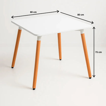 Mesa Cuadrada de Comedor Eames 80x80cm - Blanca