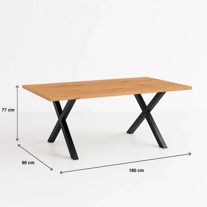 Mesa industrial Color Madera y Metal Cross 180×90