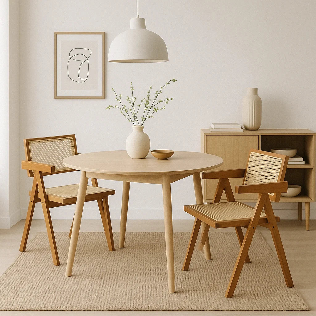 Silla Sitial Butaca Chandigarh Madera Rattan Natural