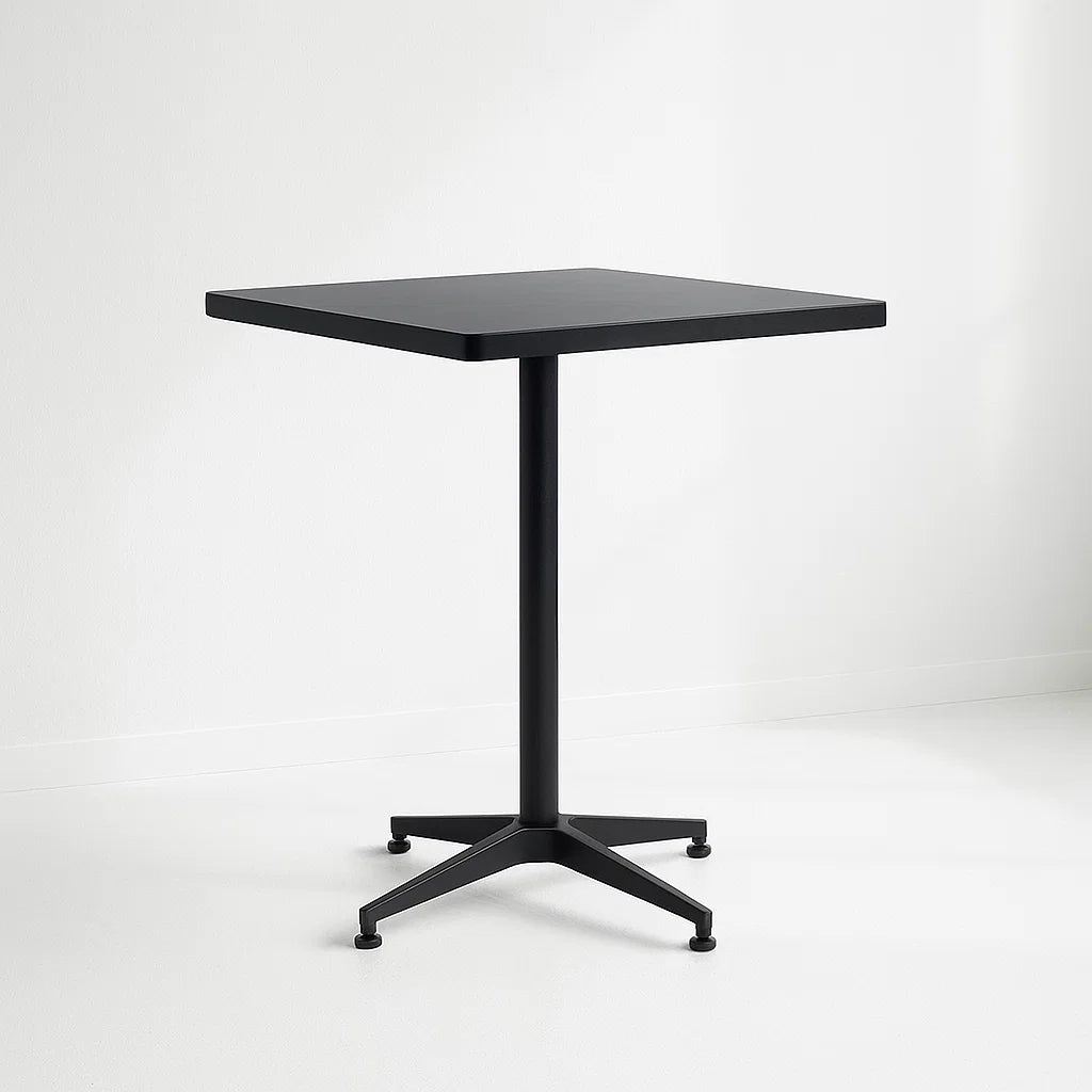 Mesa de restaurant 70×70 de metal cruz y MDF – Negra