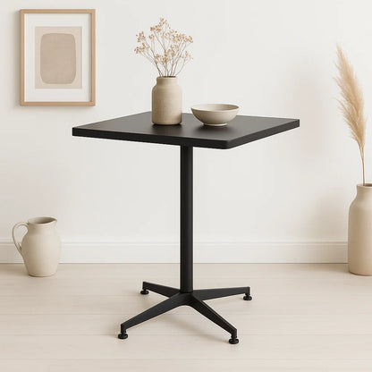 Mesa de restaurant 70×70 de metal cruz y MDF – Negra