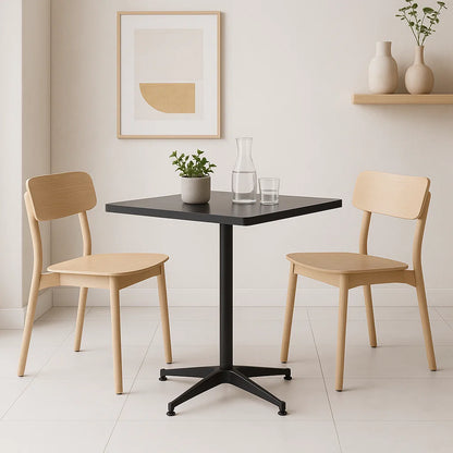 Mesa de restaurant 70×70 de metal cruz y MDF – Negra