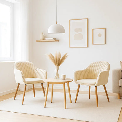 Pack de 2 Butacas Sitiales Poltronas Diamante Terciopelo – Beige