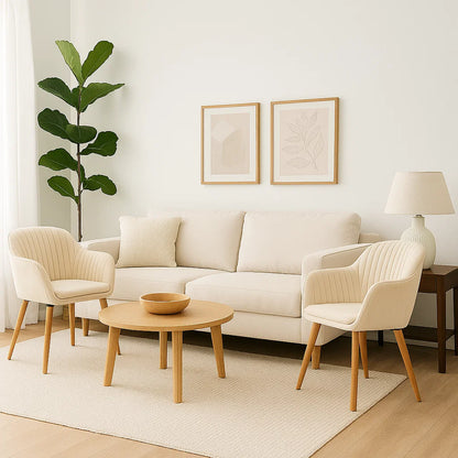 Pack de 2 Butacas Sitiales Poltronas Diamante Terciopelo – Beige