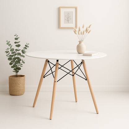 Mesa de Comedor Eames 100cm redonda – Blanca