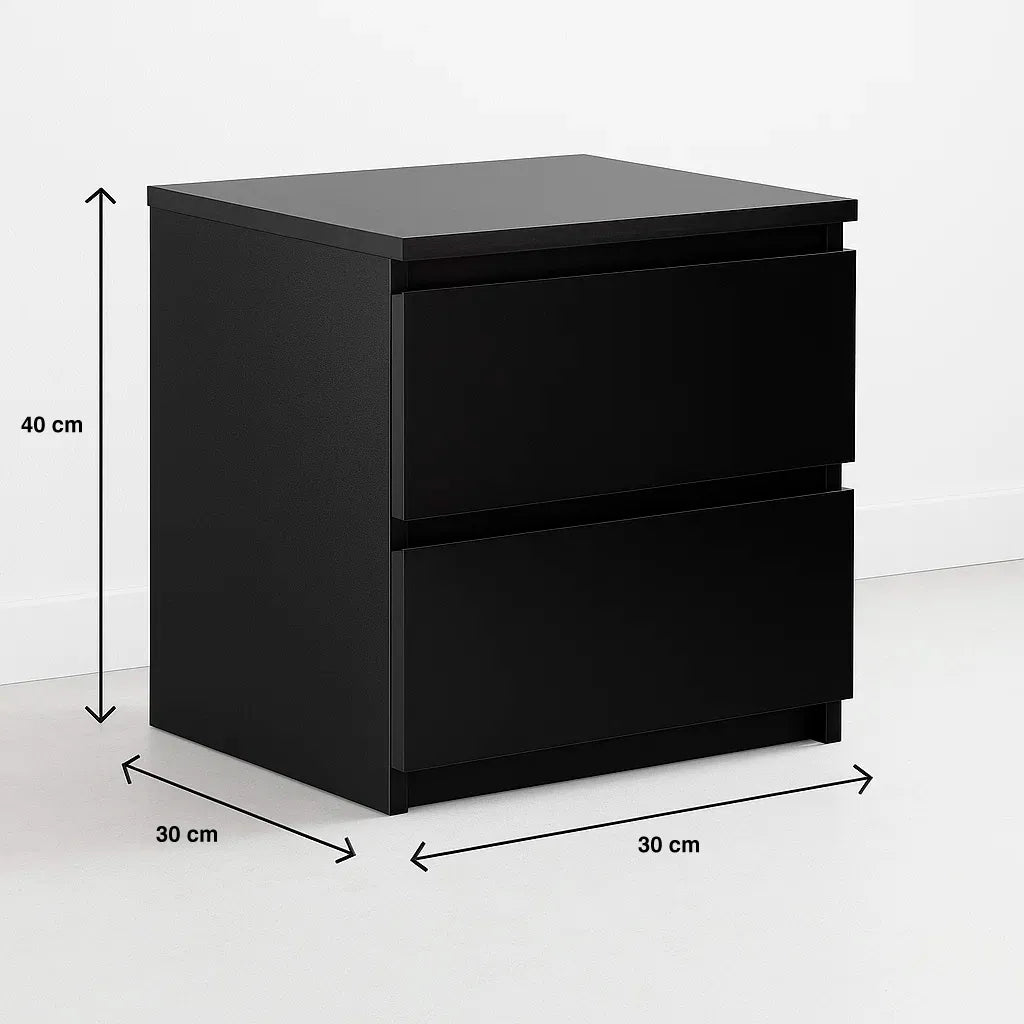 Velador Cajon Doble Minimal Oscuro