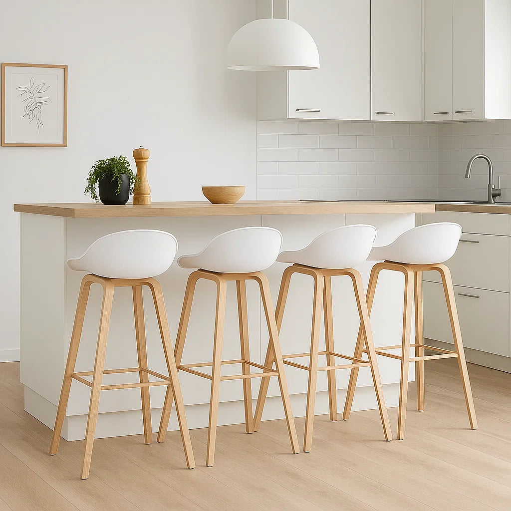 Pack de 4 Taburetes Nordic – Blanco