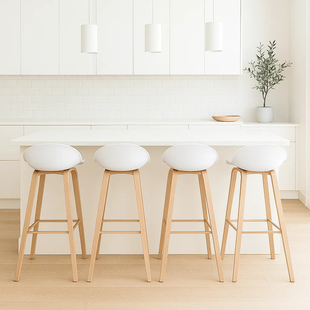 Pack de 4 Taburetes Nordic – Blanco