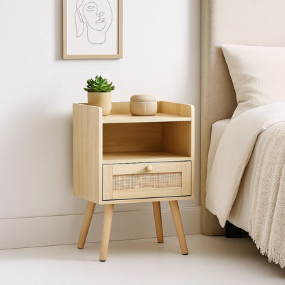 Velador Mesh Rattan con Cajon y Espacio