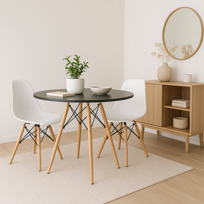 Mesa de Comedor Eames 80cm redonda – Negra