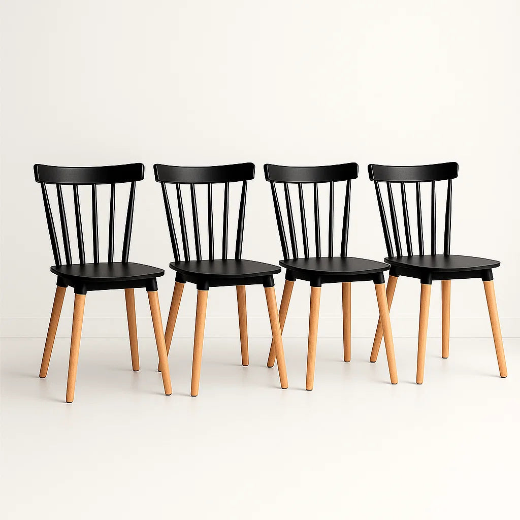 Pack de 4 Sillas Windsor Negras