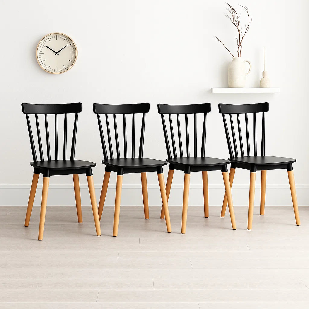Pack de 4 Sillas Windsor Negras