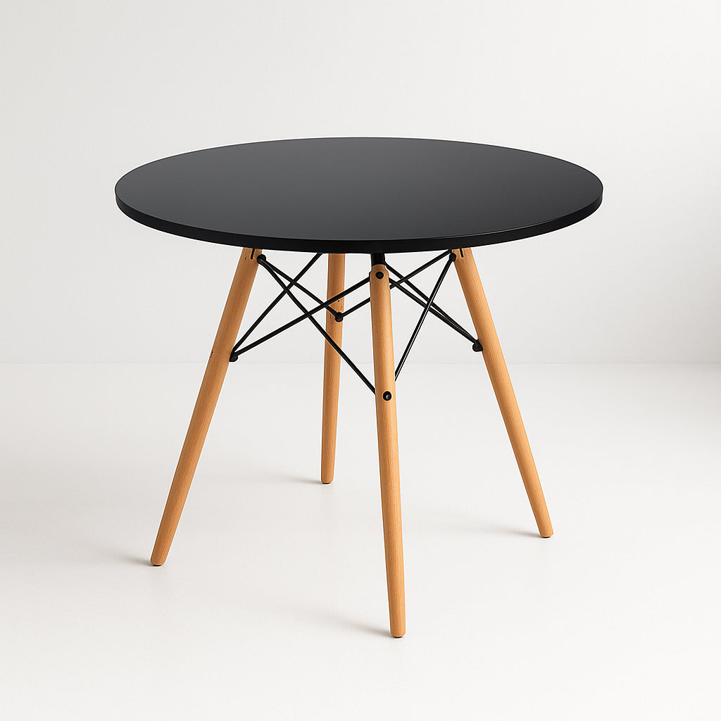 Mesa de Comedor Eames 100cm redonda – Negra