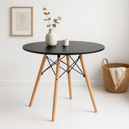 Mesa de Comedor Eames 100cm redonda – Negra