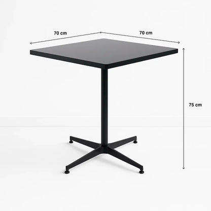 Mesa de restaurant 70×70 de metal cruz y MDF – Negra